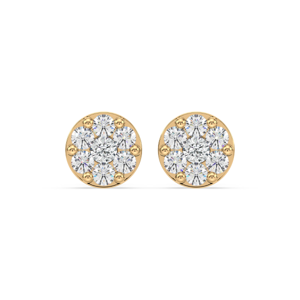 Diamond Cluster Stud Earrings