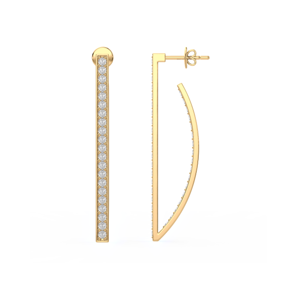 Diamond Long Bar Earrings