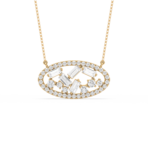 Mixed Shape Diamond Oval Pendant