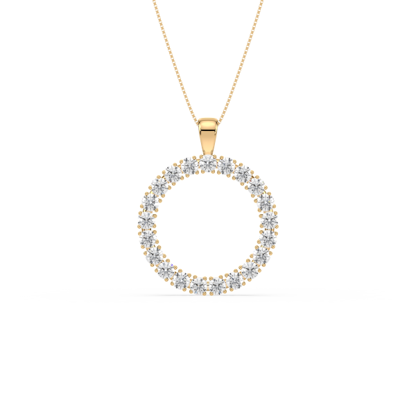 Full Diamond Circle Pendant