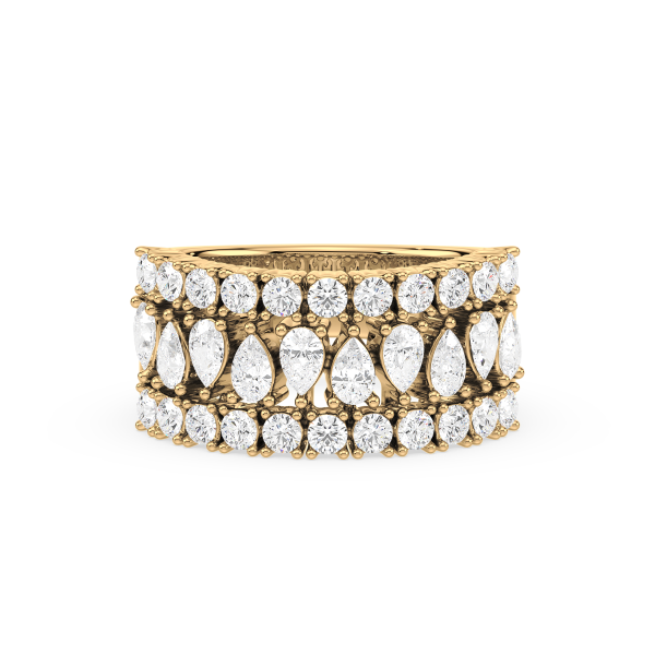 Wide Diamond Band Ring