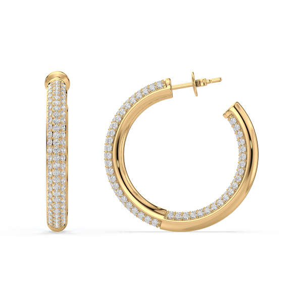 Diamond Inside-Out Hoop Earrings